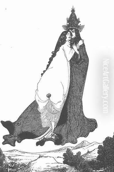 The Ascention of St Rose of Lima Oil Painting by Aubrey Vincent Beardsley