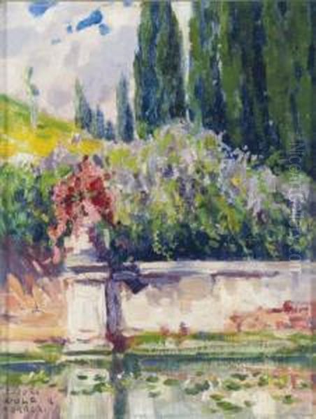 Giardino Sul Lago Oil Painting by Teodoro Wolf-Ferrari