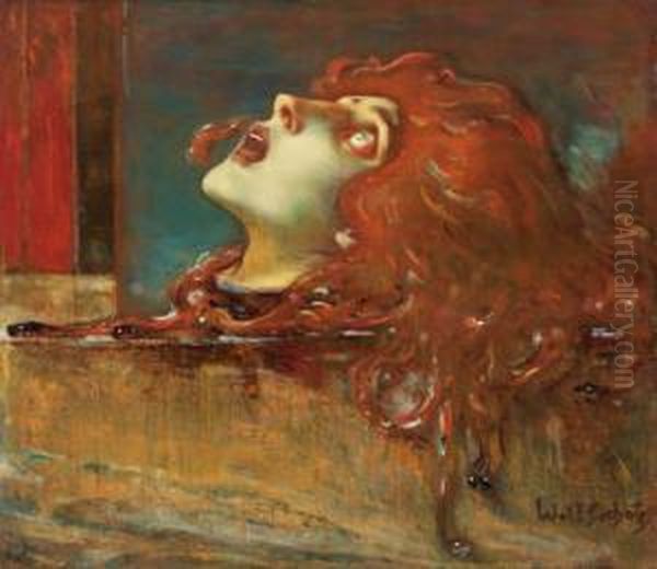 Haupt Der Medusa Oil Painting by Otto Wolf-Oschatz