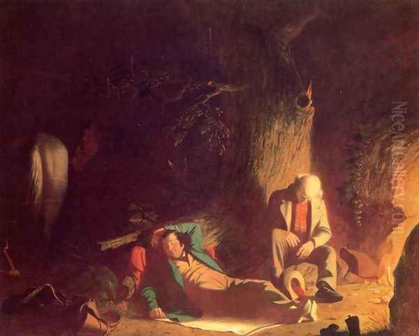 Belated Wayfarers Oil Painting by George Caleb Bingham