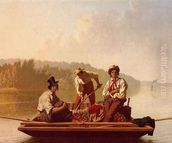 Boatmen on the Missouri Oil Painting by George Caleb Bingham