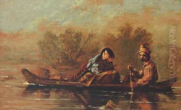 Trapper's return Oil Painting by George Caleb Bingham