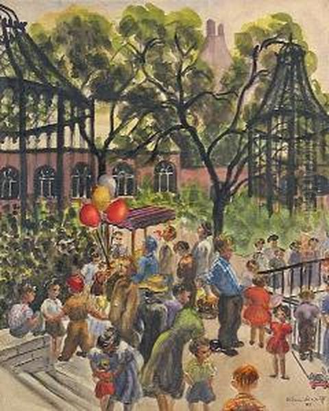 Central Park Zoo Oil Painting by Eugen Wolff