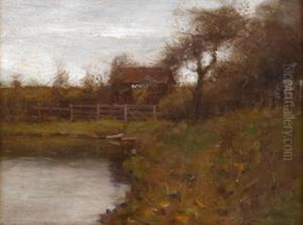 Autumn Landscape Oil Painting by Gustave Wolff