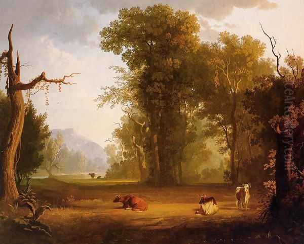 Landscape with Cattle Oil Painting by George Caleb Bingham