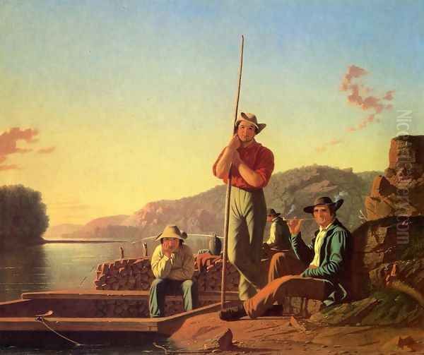 The Wood Boat Oil Painting by George Caleb Bingham