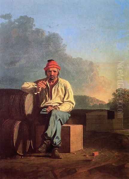 Mississippi Boatman Oil Painting by George Caleb Bingham