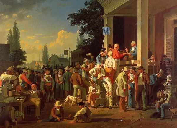 The Country Election Oil Painting by George Caleb Bingham