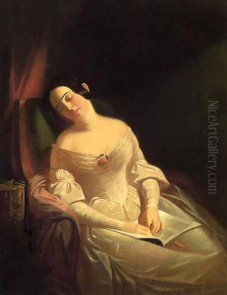 The Dull Story Oil Painting by George Caleb Bingham