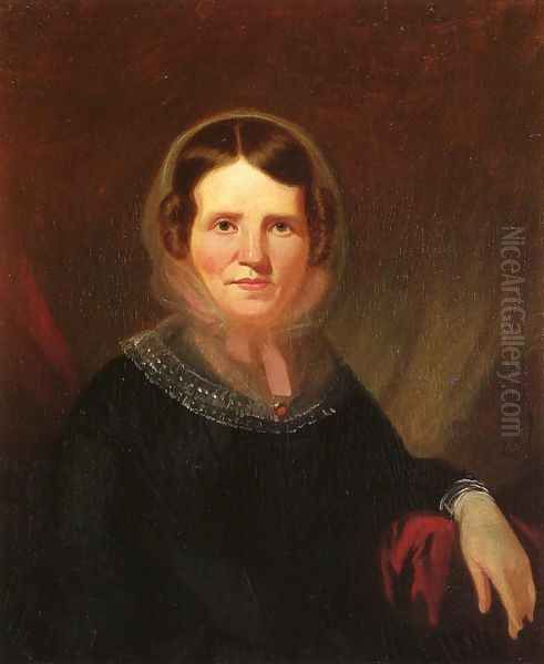 Portrait of a Woman with a Red Broach Oil Painting by George Caleb Bingham