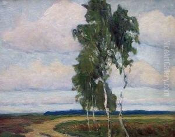 Heideweg Oil Painting by Anna Wolkenhauer