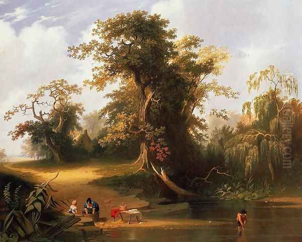 Landscape: Rural Scene Oil Painting by George Caleb Bingham