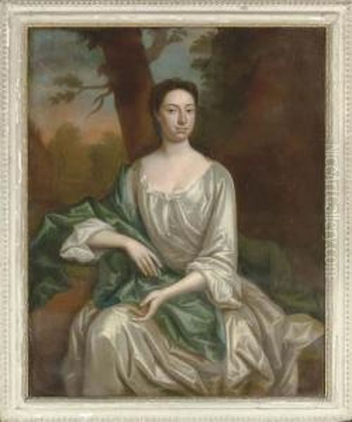 A Portrait Of A Lady Oil Painting by John Wollaston