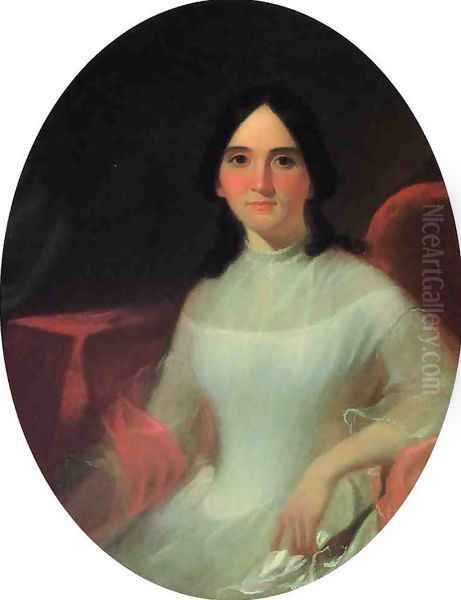 Portrait of Mrs. George Caleb Bingham (nee. Eliza K. Thomas) Oil Painting by George Caleb Bingham