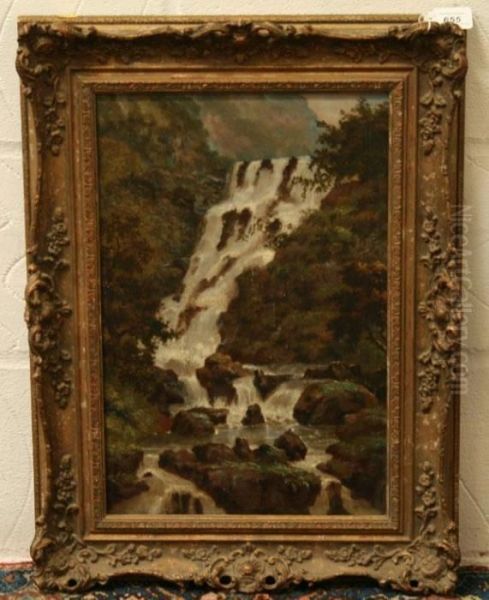 Tork Cascade, Killarney Oil Painting by Dean Wolstenholme, Snr.