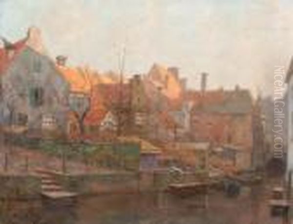 View Of The Westsingel And The Sprengel, Amersfoort Oil Painting by Hendrik Jan Wolter