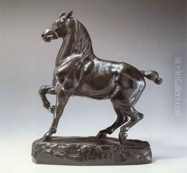 Cheval Percheron Oil Painting by Antoine-louis Barye