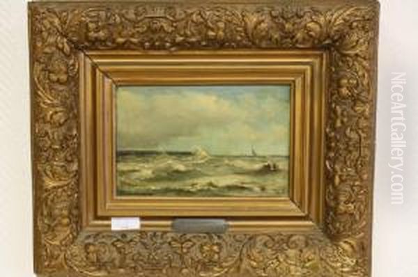 Boten Voor De Kust Van Blankenberghe Oil Painting by Eugene Wolters