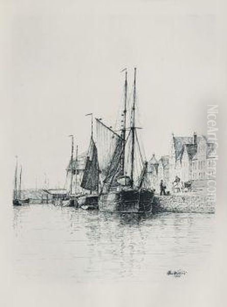 Schiffe Im Hafen by Georg Wolters