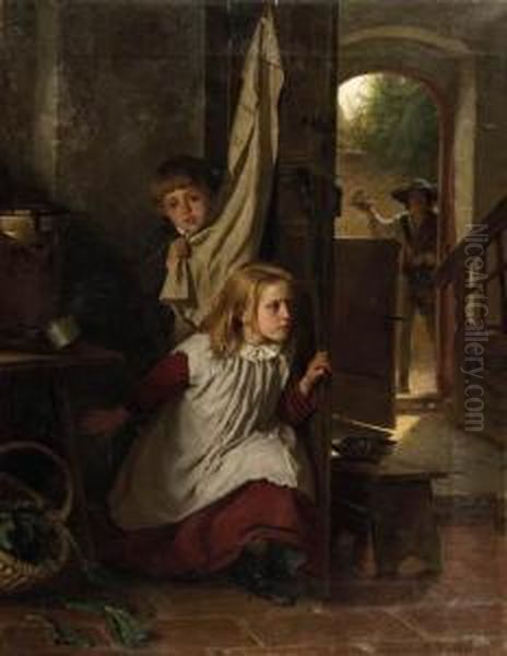 Playing Hide-and-seek Oil Painting by Berthold Woltze