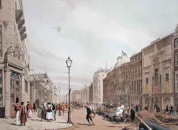 Piccadilly from the corner of Old Bond Street, 1842 Oil Painting by Thomas Shotter Boys