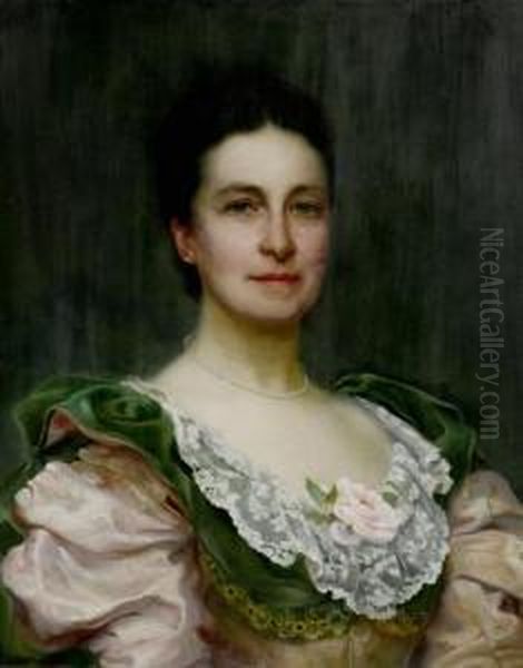 Portrait Of Lady Collins Oil Painting by William Clarke Wontner