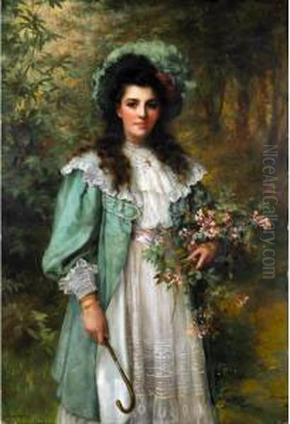 Honeysuckle Oil Painting by William Clarke Wontner