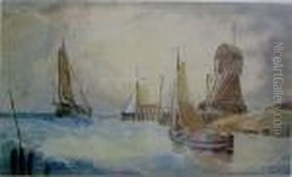 Entering The Zuyder Zee Oil Painting by Wood