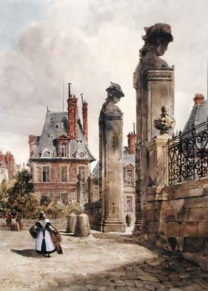 Grille des Hermes, Porte Dauphine, Palace of Fontainebleau, 1832 Oil Painting by Thomas Shotter Boys