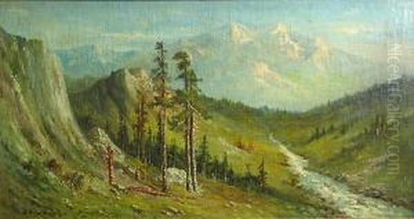 Mountain Landscape Oil Painting by Alexander M. Wood