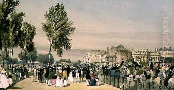 Hyde Park- near Grosvenor Gate, 1842 Oil Painting by Thomas Shotter Boys