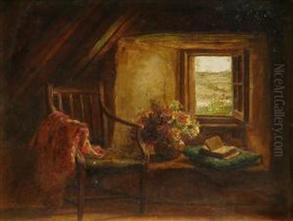 Acottage Attic Oil Painting by Catherine Mary Wood