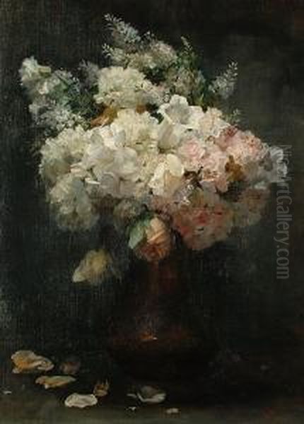 A Still Life Of Flowers In A Vase Oil Painting by Catherine Mary Wood