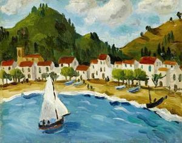 Bay, South Of France Oil Painting by Christopher Wood