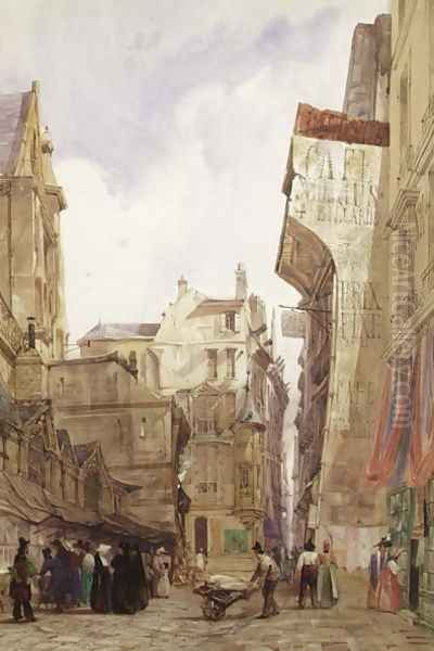 Rue des Pretes, St. Germain L'Auxerrois, Paris Oil Painting by Thomas Shotter Boys