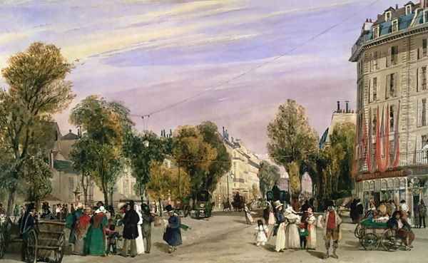 The Boulevard des Italiens, Paris Oil Painting by Thomas Shotter Boys