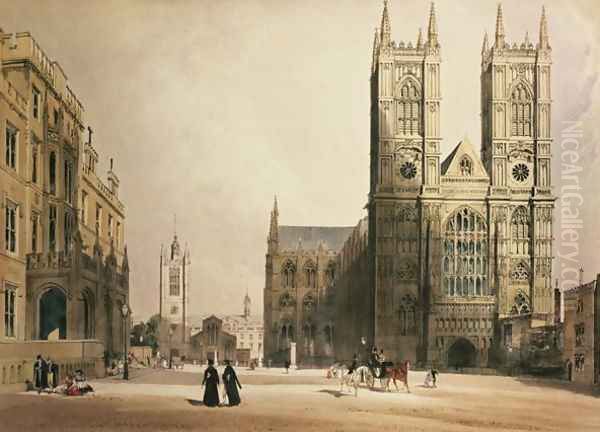 Westminster Abbey and Hospital, 1842 Oil Painting by Thomas Shotter Boys