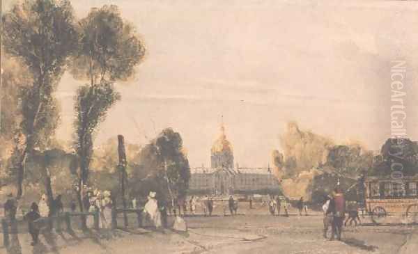 Les Invalides, Paris, Late Afternoon Oil Painting by Thomas Shotter Boys