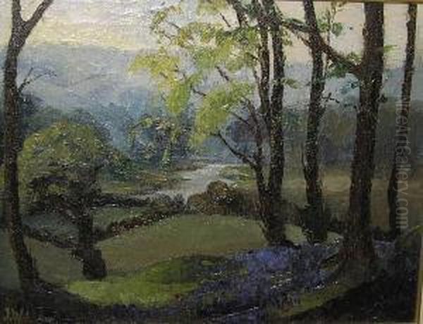 Bluebells In Wharfedale Oil Painting by John Wood