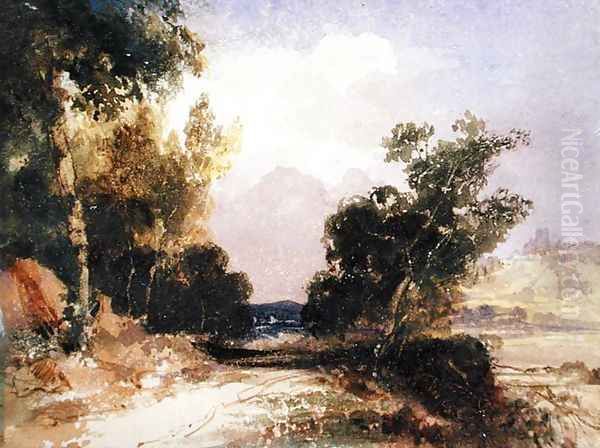 View near Arundel Castle Oil Painting by Thomas Shotter Boys