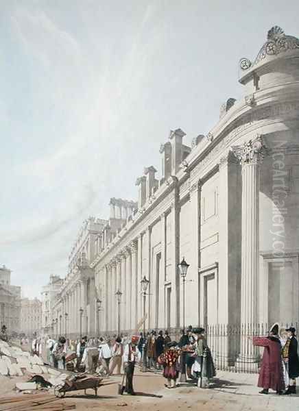 The Bank of England looking towards the Mansion House, 1842 Oil Painting by Thomas Shotter Boys