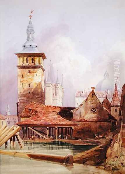 Prague Oil Painting by Thomas Shotter Boys