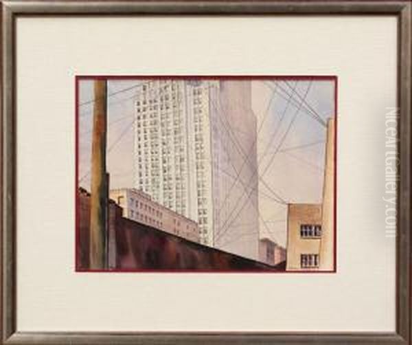 View Of Downtown San Francisco Oil Painting by Stanley Huber Wood