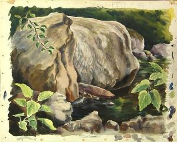 Tassajara Creek Oil Painting by Stanley Huber Wood