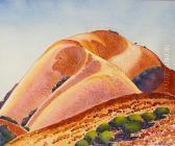 Summer Hillside, Thought To Be Salinas Valley Oil Painting by Stanley Huber Wood