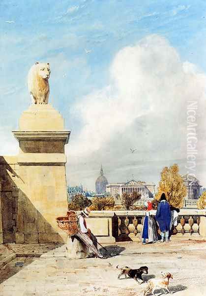 Near the Tuilleries Gardens, Paris 1832 Oil Painting by Thomas Shotter Boys