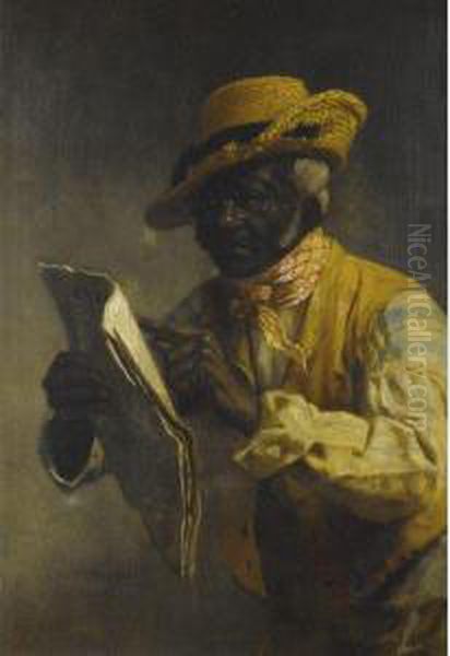 Reading The Gazette Oil Painting by Thomas Waterman Wood