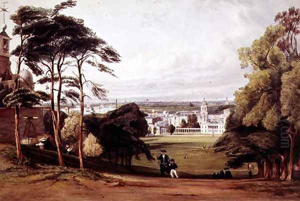 London from Greenwich, 1842 Oil Painting by Thomas Shotter Boys