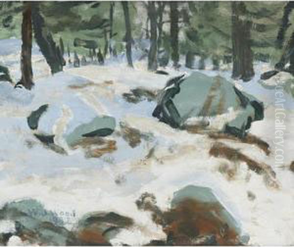 Snow-covered Path Oil Painting by William John Wood