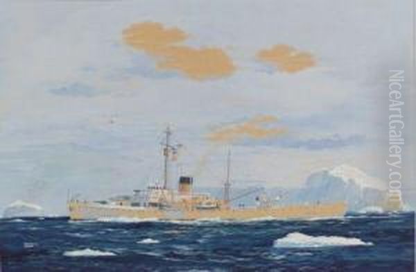 U.s. Coast Guard Cutter George W. Campbell Oil Painting by Worden G. Wood